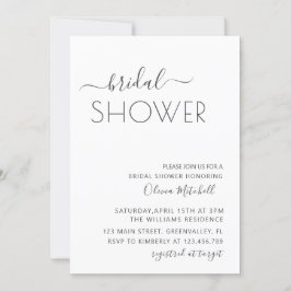 Invitación Simple Elgant Classic & Minimal Bridal Shower