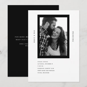 Invitación simple en blanco y negro para fotografí