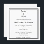 Invitación simple en la plaza blanca de un Boda mo<br><div class="desc">Invitación simple en la plaza blanca de un Boda monograma</div>