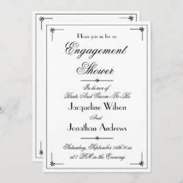 Invitación Simple Engagement Shower Script Names Classic