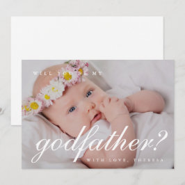 Invitación Simple escritura blanca propuesta de padrino foto