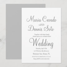 Simple escritura de letras grises para boda