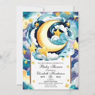 Invitación Simple Estrella de Twinkle Baby Shower Celestial
