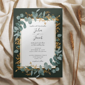Invitación Simple Eucalyptus Greenery Boda