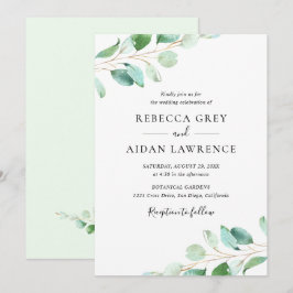 Invitación Simple Eucalyptus Greenery Boda
