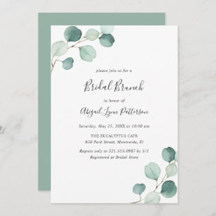 Invitación Simple Eucalyptus Greenery Elegante Brunch Bridal