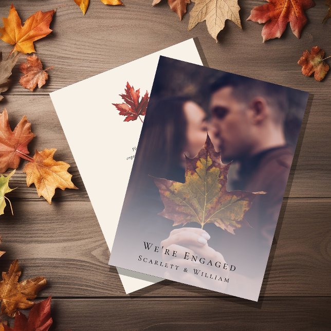 Invitación Simple Fall Leaf Cream Elegante Foto Estamos Compr (Subido por el creador)