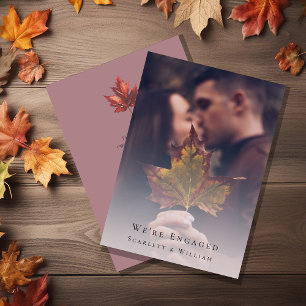 Invitación Simple Fall Leaf Mauve Elegant Photo Estamos compr