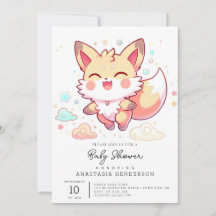 Simple Fantasy Fox Baby Shower