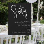 Invitación Simple fiesta de cumpleaños 60 Black<br><div class="desc">Invitación a la fiesta de cumpleaños número 60. Texto en blanco y negro. Sencillo. Sólo texto. Redondeada.</div>