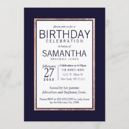 Invitación Simple fiesta de cumpleaños azul de la Marina Dora