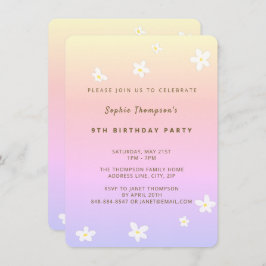 Invitación Simple fiesta de cumpleaños de moda en el arcoiris