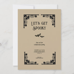 Invitación Simple fiesta de Halloween con disfraces de vintag