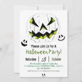 Invitación Simple Fiesta de la cara de calabaza jack-o-lanter