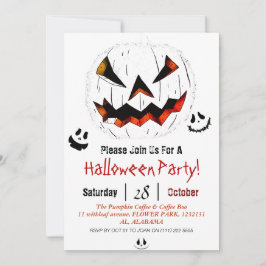 Invitación Simple Fiesta de la cara de calabaza jack-o-lanter