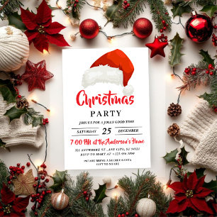 Invitación Simple Fiesta de Navidades de Santa Hat festivo