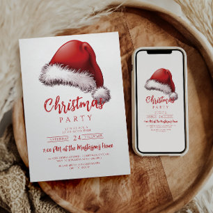 Invitación Simple Fiesta de Navidades de Santa Hat festivo