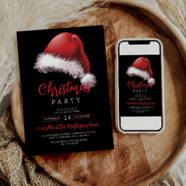 Invitación Simple Fiesta de Navidades de Santa Hat festivo