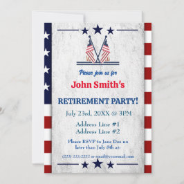 Invitación Simple Fiesta militar bandera estadounidense patri