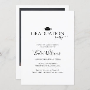 Invitación Simple fiesta Minimalista de graduación de fotos