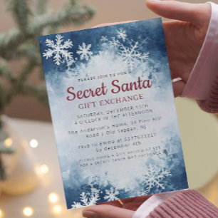 Invitación Simple Fiesta Mínimo Secreto de Invierno de Santa
