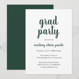 Invitación Simple fiesta moderna de graduación