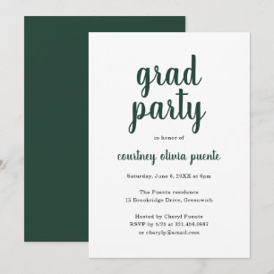 Invitación Simple fiesta moderna de graduación
