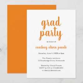 Invitación Simple fiesta moderna de graduación