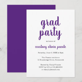 Invitación Simple fiesta moderna de graduación