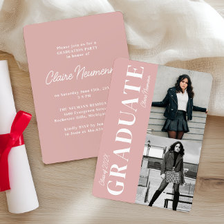 Invitación Simple fiesta moderna de graduación de Collage de