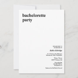 Invitación Simple fiesta moderna de soltera tipo