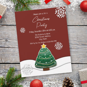 Invitación Simple fiesta navideña navideña de invierno