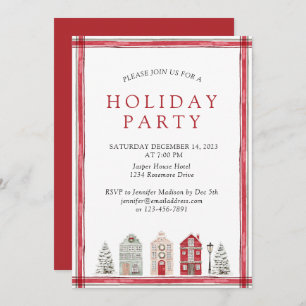 Invitación Simple Fiesta Rusa de Acuarela Rojo