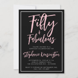 Invitación Simple Fifty Fabulous Modern 50th Birthday Party