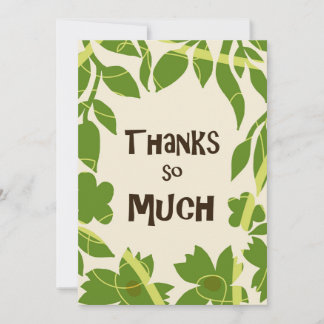 Invitación Simple Floral Green leaves Thank You Card