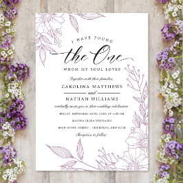 Invitación Simple Floral He Encontrado Uno | Boda Lilac