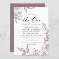 Simple Floral He Encontrado Uno | Boda Mauve