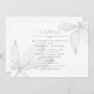 Invitación Simple Foliage Tropical Blanco IIWedding Invitació