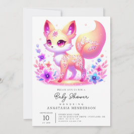 Invitación Simple Forest Fox Pastel Baby Shower