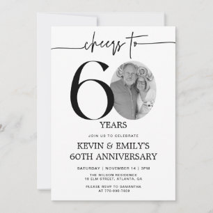 Invitación Simple Foto 60 Aniversario