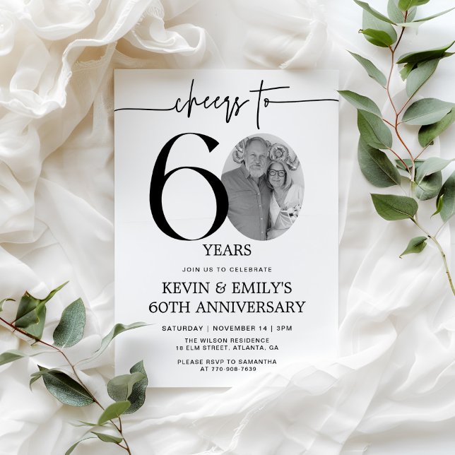 Invitación Simple Foto 60 Aniversario (Subido por el creador)