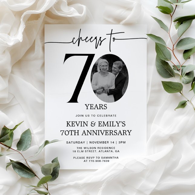 Invitación Simple Foto 70 Aniversario (Subido por el creador)