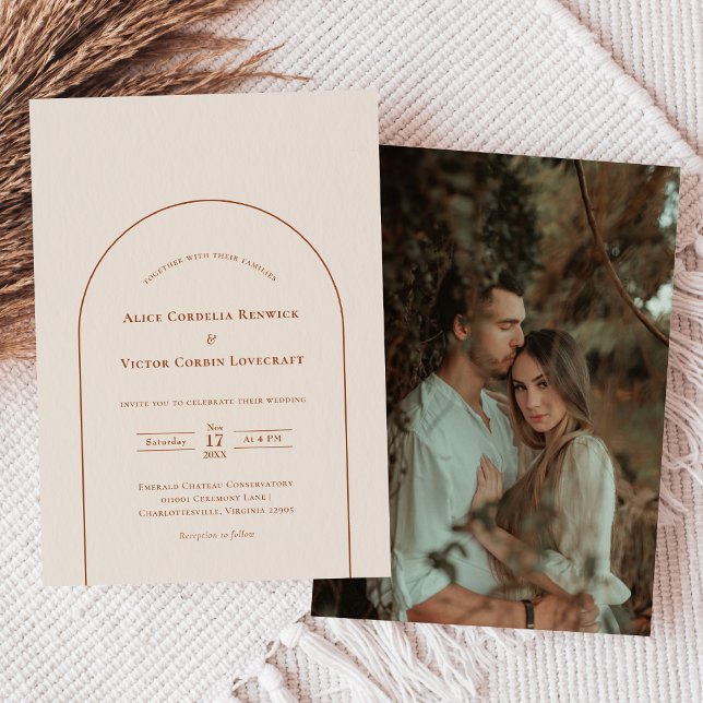 Invitación Simple foto de Boho Arch Boda de marfil (Subido por el creador)