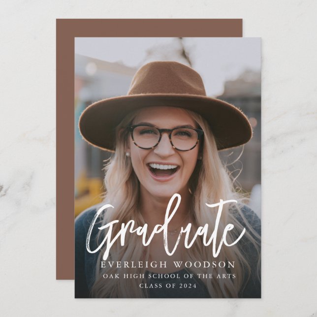 Invitación Simple Foto Graduación Clase 2024 (Anverso / Reverso)