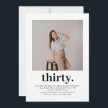 Invitación Simple foto mínima 30 cumpleaños<br><div class="desc">Simple foto mínima 30.ª invitación por cumpleaños</div>