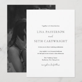 Invitación Simple foto minimal Clásico de matrimonio elegante
