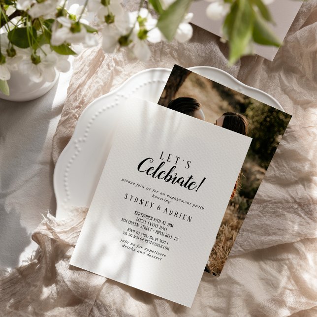 Invitación Simple foto Minimalista celebremos al Fiesta (Subido por el creador)