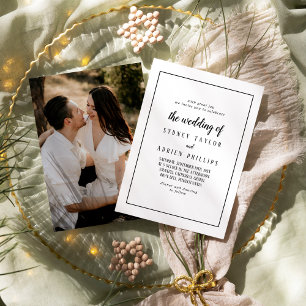 Invitación Simple Foto Minimalista El Boda Del Marco