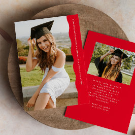 Invitación Simple foto roja con borde ondulado de moda para g