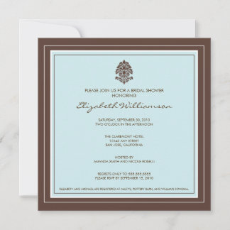 Invitación Simple Frame Bridal Shower Invitation (aqua)